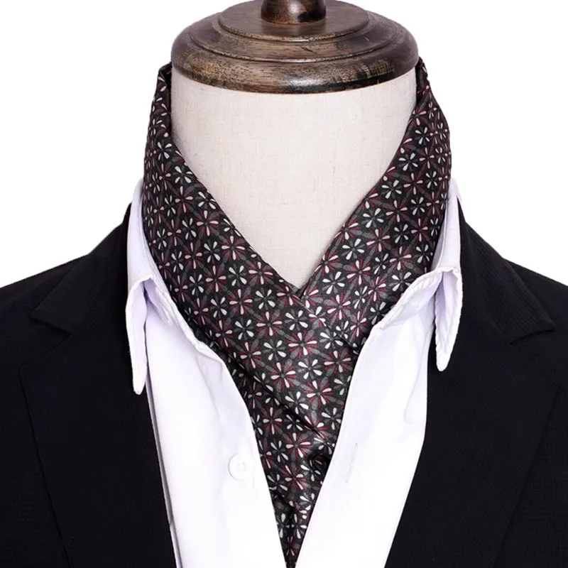 Men Accessories For Neck - Nowa męska apaszka jedwabna w paski,