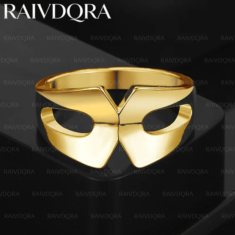 Men'S Yellow Accessories - Pierścionek z maską platerowany 18-karatowym złotem