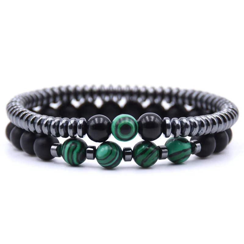 Men'S Yoga Accessories - Stylowy 2-częściowy zestaw bransoletek dla mężczyzn