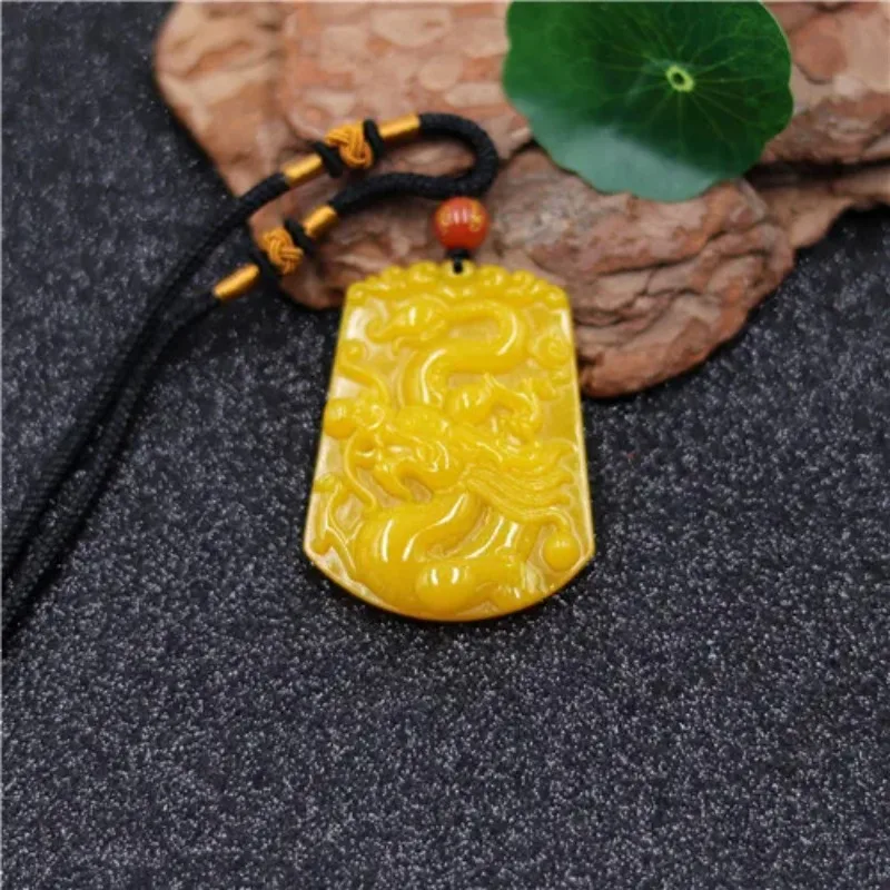Men'S Yellow Accessories - Hurtownie chiński żółty Jade smok wisiorek