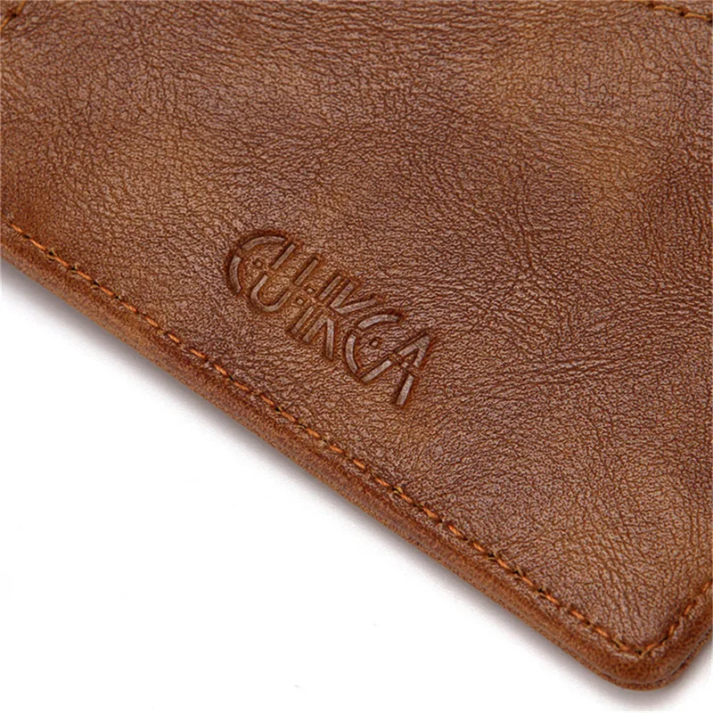 Bifold Leather Wallet - Wielofunkcyjny, cienki metalowy portfel z klipsem