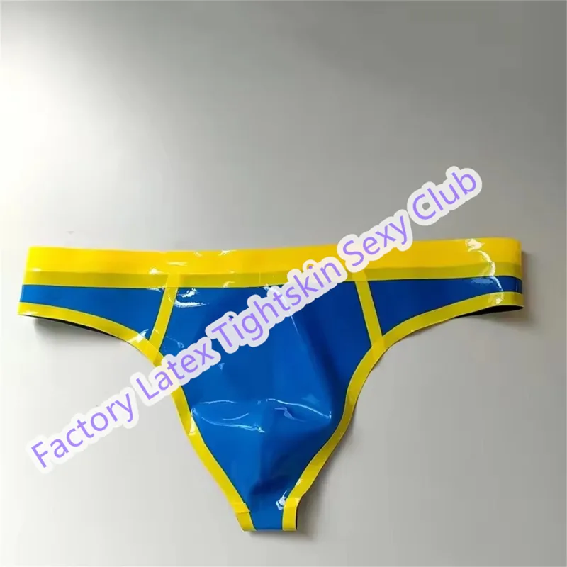 Men'S Yellow Accessories - Męskie lateksowe slipy, gumowe szorty, żółte