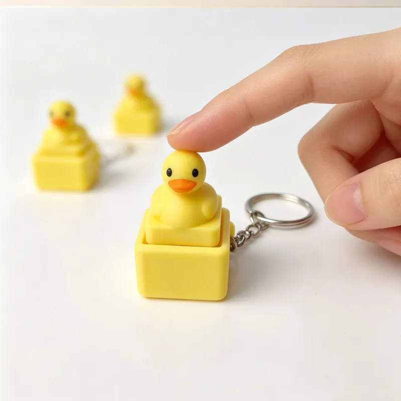 Men'S Yellow Accessories - Uroczy Żółty Kaczorek Brelok do Kluczy