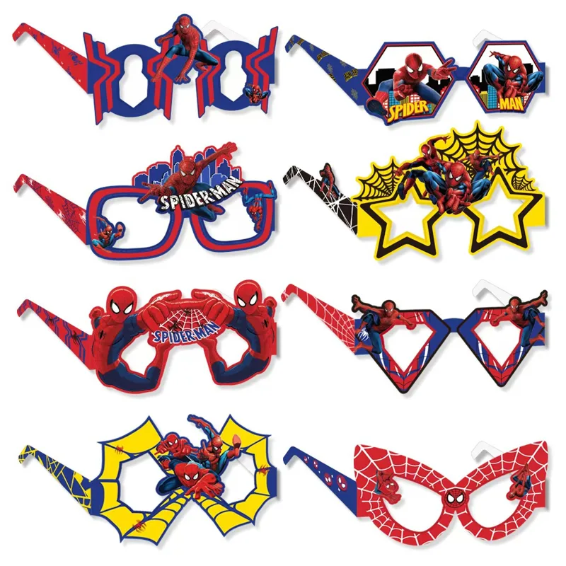 Men Accessories For Birthday Gift - 8 SZTUK Papierowe Okulary Spider-Man Ekologiczne
