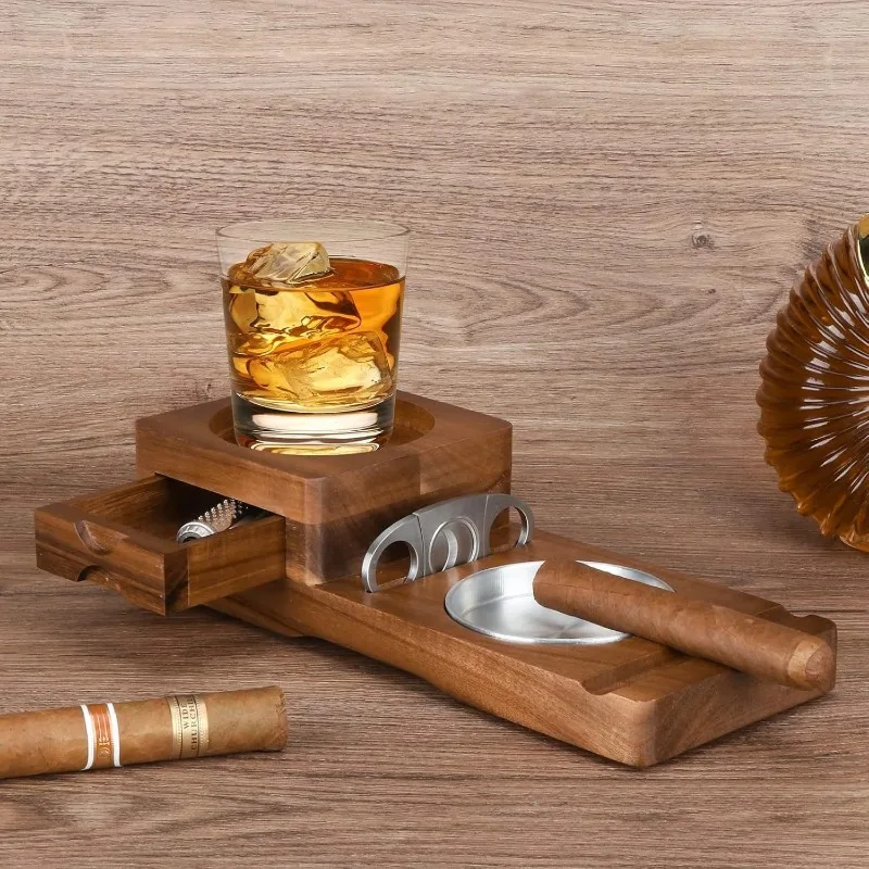 Men Accessories Drawer - Wielofunkcyjna popielniczka do cygar z litego
