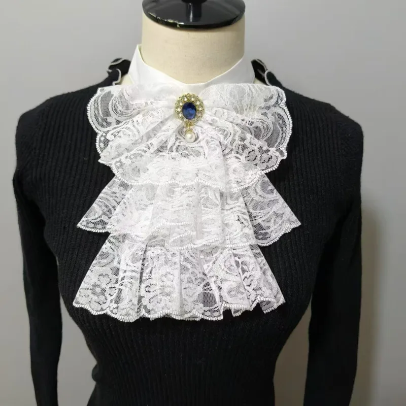 Men'S Victorian Accessories - Nowy Odczepiany Wiktoriański Koronkowy Kołnierzyk Warstwowy