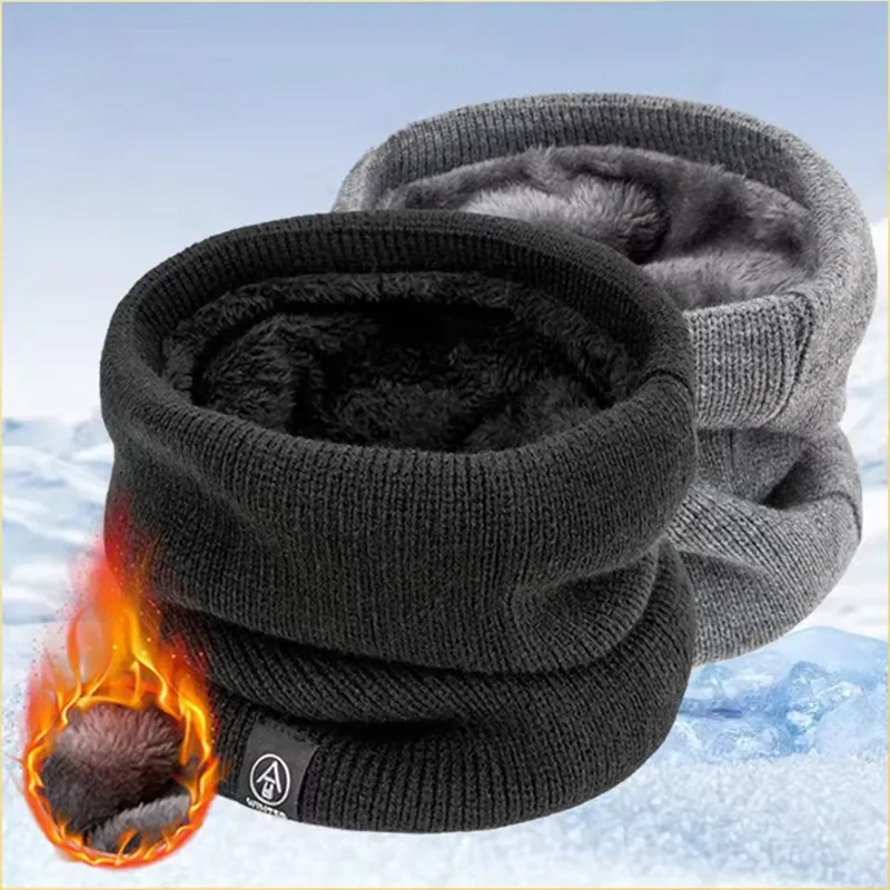 Men Accessories For Neck - Zimowy szalik na szyję, ocieplany polarem,
