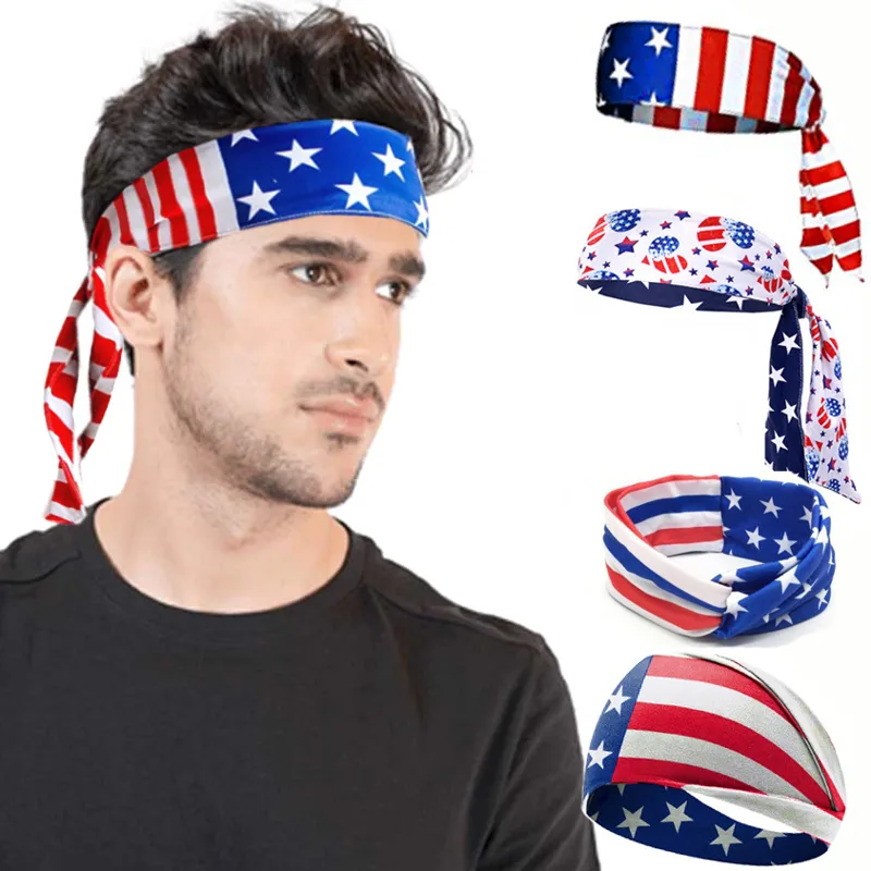 Men'S Yoga Accessories - Opaska do włosów z flagą USA