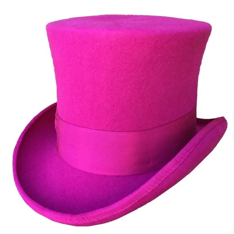Men'S Victorian Accessories - Różowy kapelusz cylinder damski w stylu