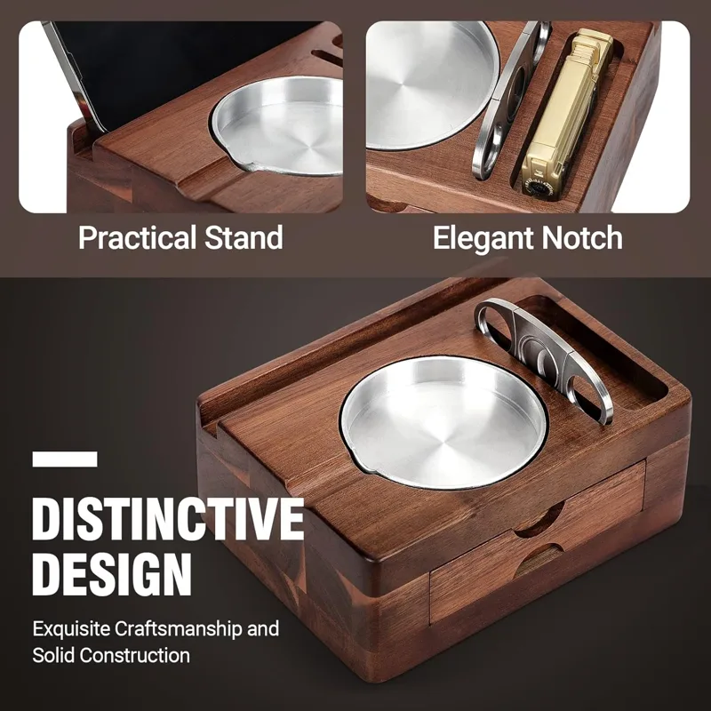 Drewniane popielniczki z uchwy – Men Accessories Drawer recenzja i cena
