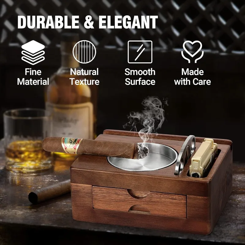 Drewniane popielniczki z uchwy – Men Accessories Drawer recenzja i cena