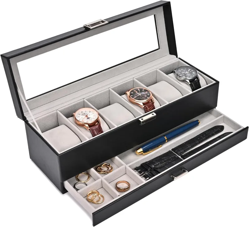 Pudełko na zegarki z 6 przegró – Men Accessories Drawer recenzja i cena