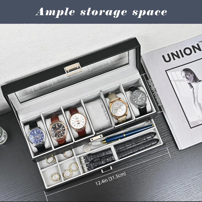 Pudełko na zegarki z 6 przegró – Men Accessories Drawer recenzja i cena