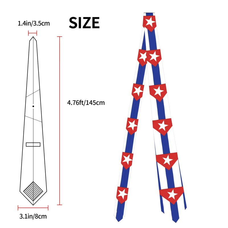 Krawat z grafiką flagi Kuby, w – Men Accessories For Neck recenzja i cena