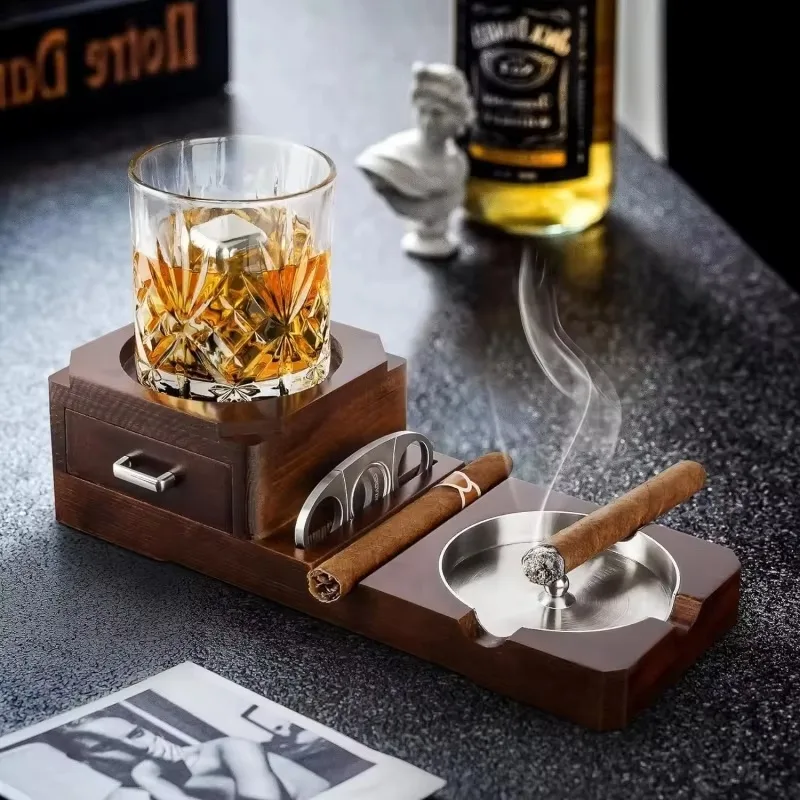 Drewniana popielniczka na cyga – Men Accessories Drawer recenzja i cena