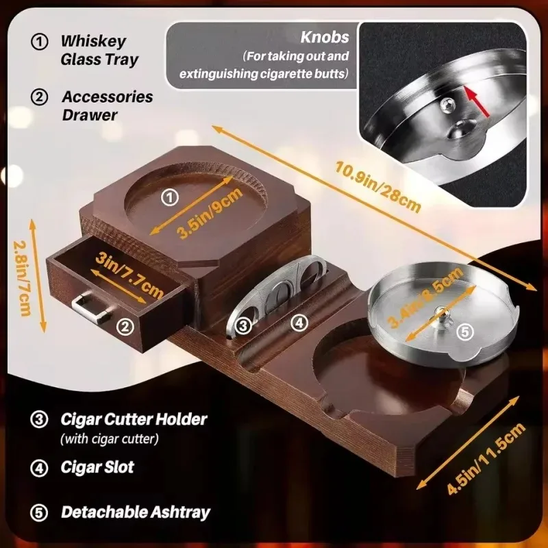 Drewniana popielniczka na cyga – Men Accessories Drawer recenzja i cena