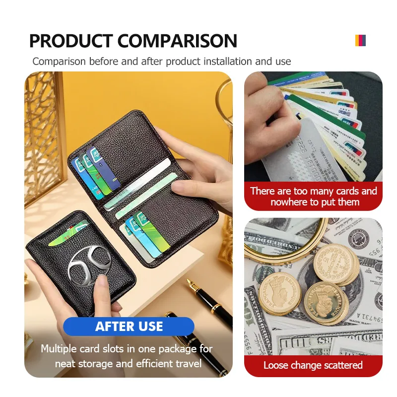 Portfel męski z wzorem liczi,  – Bifold Leather Wallet recenzja i cena