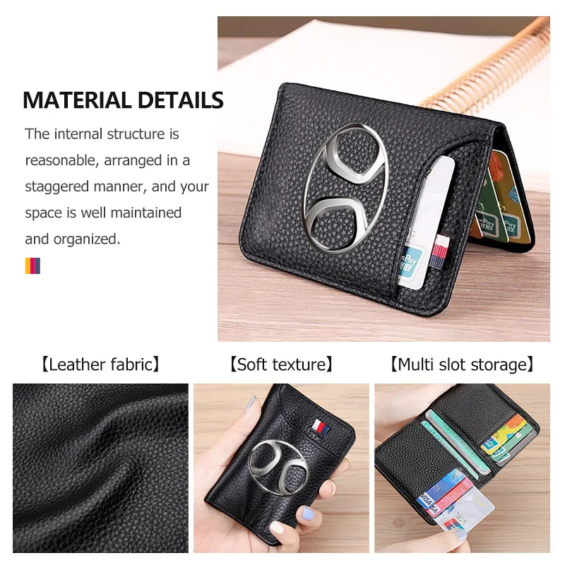 Portfel męski z wzorem liczi,  – Bifold Leather Wallet recenzja i cena