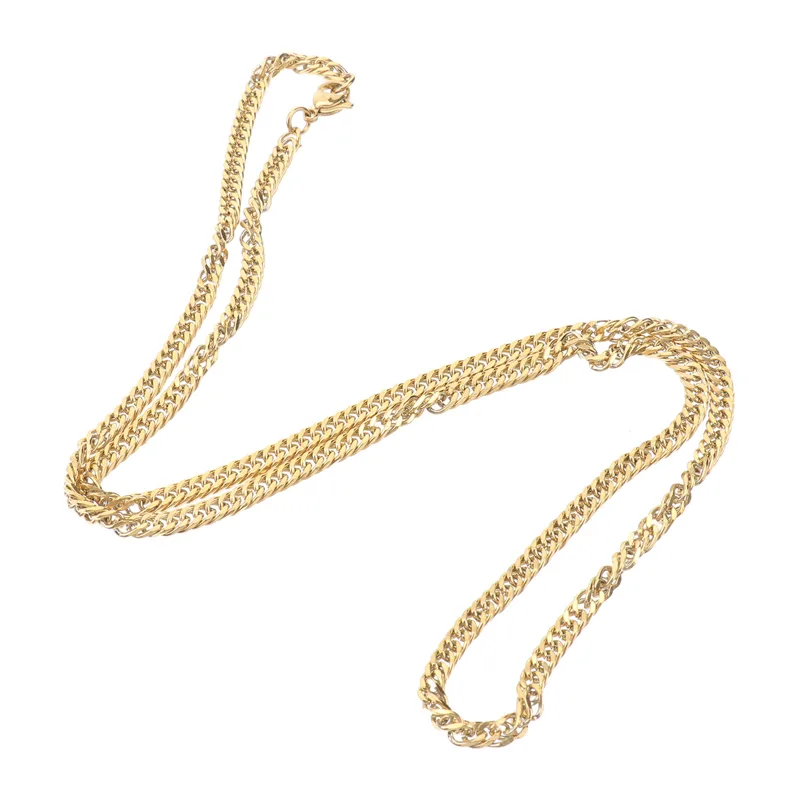 1 szt. Złoty Łańcuszek z Podwó – Men Accessories For Neck recenzja i cena